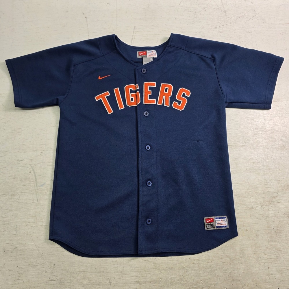 Vintage Nike Team Detroit Tigers Alternate Jersey Youth M Navy Stitched Y2K MLB